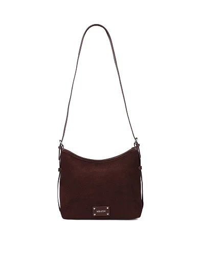 Женская сумка хобо MIRATON замшевая коричневая - фото 7 - Miraton