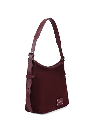 Жіноча сумка хобо MIRATON замшева бордова - фото 2 - Miraton