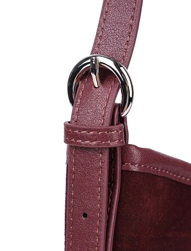 Жіноча сумка хобо MIRATON замшева бордова - фото 4 - Miraton