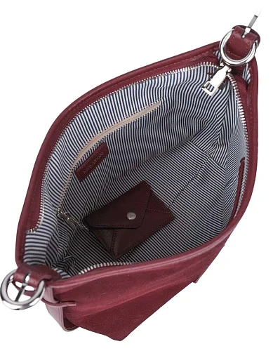 Жіноча сумка хобо MIRATON замшева бордова - фото 5 - Miraton