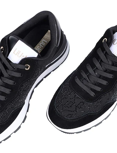 Жіночі кросівки LIU JO замшеві чорні - фото 5 - Miraton