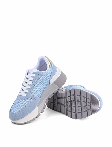 Женские кроссовки LIU JO замшевые голубые - фото 2 - Miraton