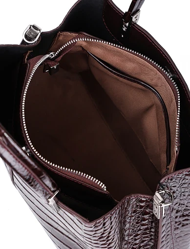 Женская сумка тоут MIRATON кожаная коричневая - фото 7 - Miraton