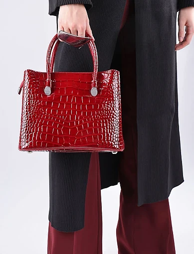 Жіноча сумка тоут MIRATON шкіряна червона - фото 2 - Miraton