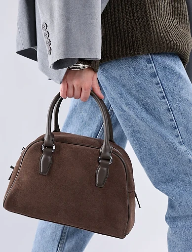 Женская сумка тоут MIRATON замшевая зеленая - фото 2 - Miraton