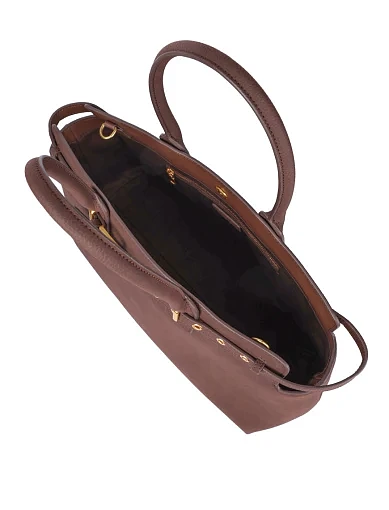 Жіноча сумка тоут MIRATON з нубуку коричнева - фото 5 - Miraton