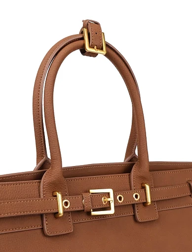 Жіноча сумка тоут MIRATON з нубуку кемел - фото 5 - Miraton