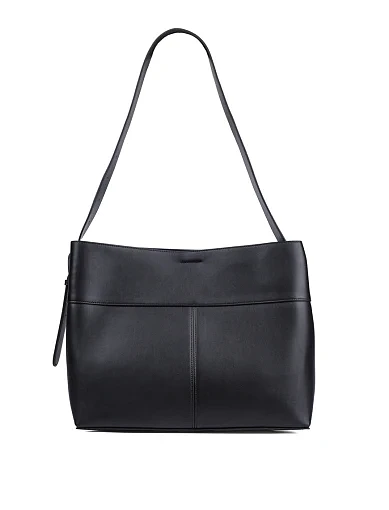 Жіноча сумка хобо MIRATON шкіряна чорна - фото 3 - Miraton