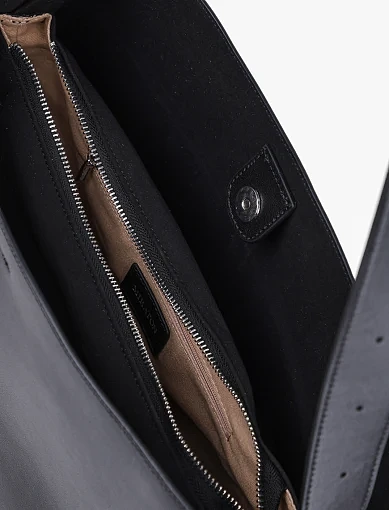 Жіноча сумка хобо MIRATON шкіряна чорна - фото 5 - Miraton