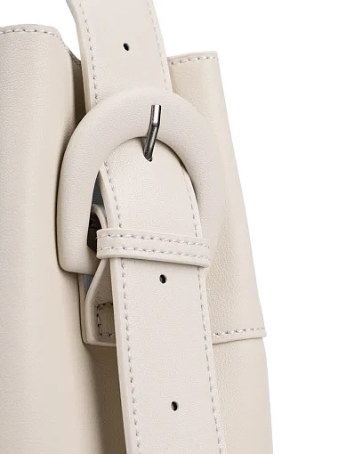 Жіноча сумка хобо MIRATON шкіряна біла - фото 5 - Miraton