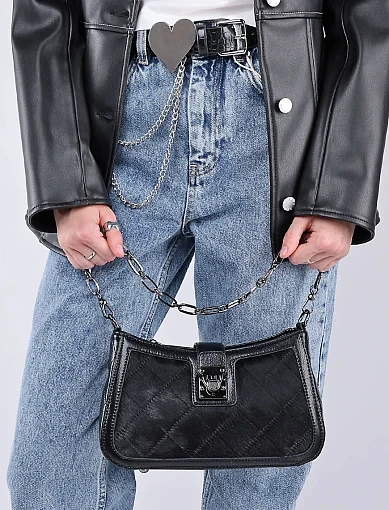 Жіноча сумка через плече MIRATON шкіряна чорна(2 552) - фото 2 - Miraton