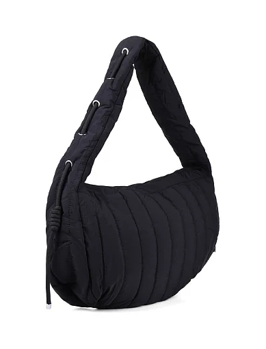 Жіноча сумка хобо MIRATON тканинна чорна - фото 2 - Miraton