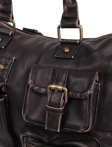 Жіноча сумка карго MIRATON з екошкіри коричнева - фото 4 - Miraton