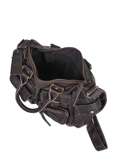 Жіноча сумка карго MIRATON з екошкіри коричнева - фото 5 - Miraton