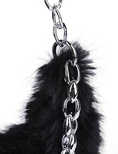 Жіноча сумка через плече MIRATON з хутра чорна - фото 4 - Miraton