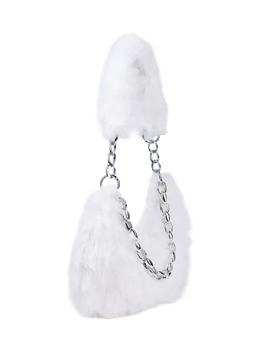 Жіноча сумка через плече MIRATON з хутра біла - фото 2 - Miraton