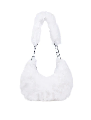 Жіноча сумка через плече MIRATON з хутра біла - фото 3 - Miraton