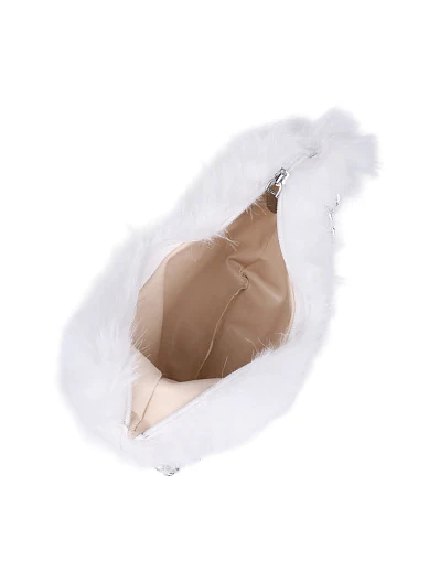 Жіноча сумка через плече MIRATON з хутра біла - фото 5 - Miraton