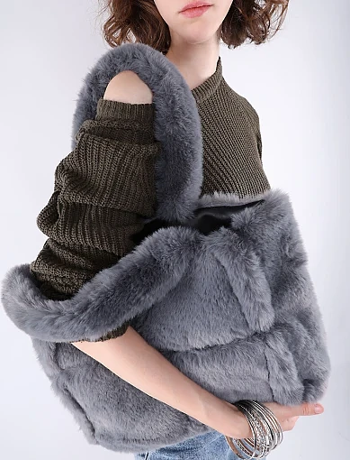 Жіноча сумка тоут MIRATON з хутра сіра - фото 2 - Miraton