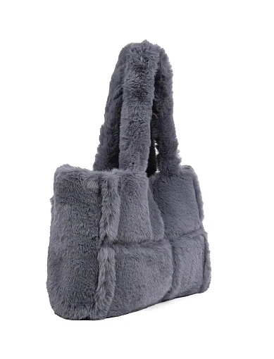 Жіноча сумка тоут MIRATON з хутра сіра - фото 3 - Miraton