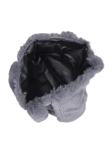 Жіноча сумка тоут MIRATON з хутра сіра - фото 6 - Miraton