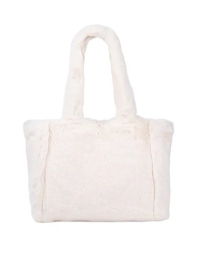 Жіноча сумка тоут MIRATON з хутра молочного кольору - фото 3 - Miraton