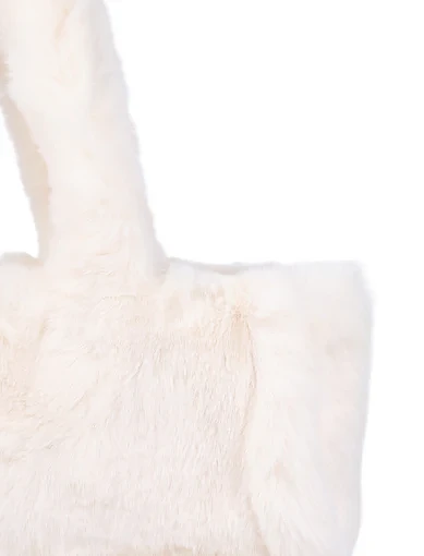 Жіноча сумка тоут MIRATON з хутра молочного кольору - фото 4 - Miraton