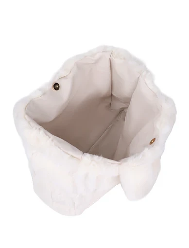 Жіноча сумка тоут MIRATON з хутра молочного кольору - фото 5 - Miraton