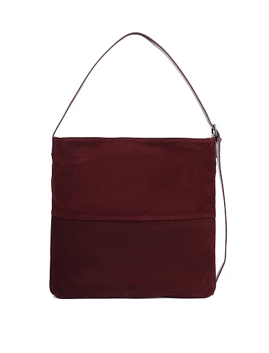Жіноча сумка хобо MIRATON замшева бордова - фото 4 - Miraton