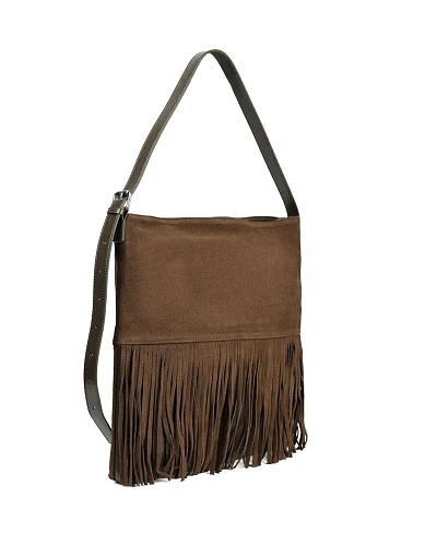 Жіноча сумка хобо MIRATON замшева зелена - фото 2 - Miraton