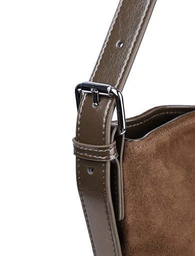 Жіноча сумка хобо MIRATON замшева зелена - фото 4 - Miraton