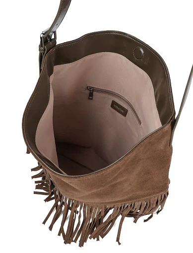 Жіноча сумка хобо MIRATON замшева зелена - фото 5 - Miraton