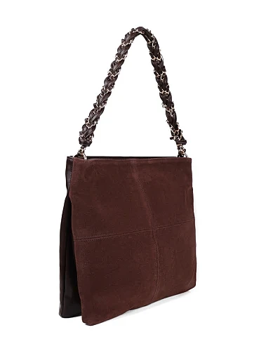 Женская сумка через плечо MIRATON замшевая коричневая - фото 2 - Miraton