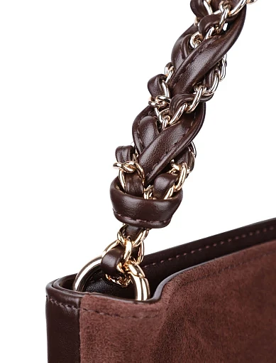 Женская сумка через плечо MIRATON замшевая коричневая - фото 4 - Miraton