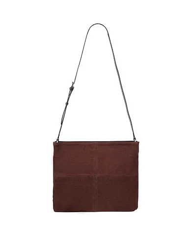 Женская сумка через плечо MIRATON замшевая коричневая - фото 6 - Miraton