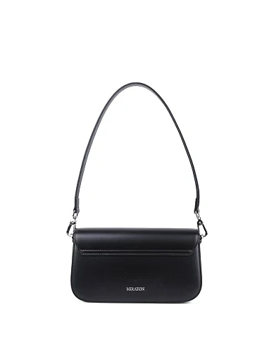 Женская сумка через плечо MIRATON кожаная черная - фото 4 - Miraton