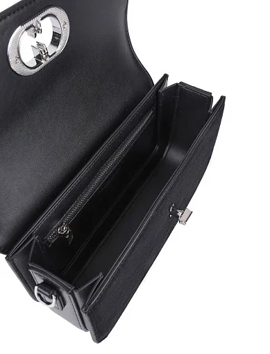 Женская сумка через плечо MIRATON кожаная черная - фото 6 - Miraton