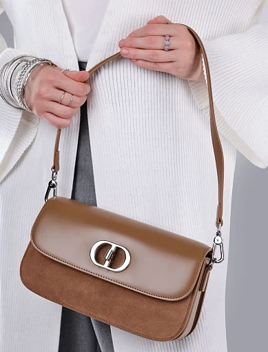 Жіноча сумка через плече MIRATON шкіряна бежева(87729-2) - фото 2 - Miraton