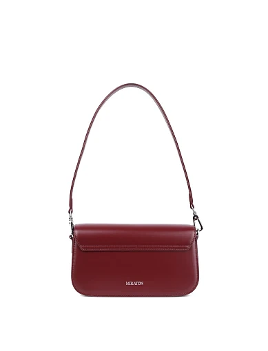 Жіноча сумка через плече MIRATON шкіряна бордова - фото 3 - Miraton