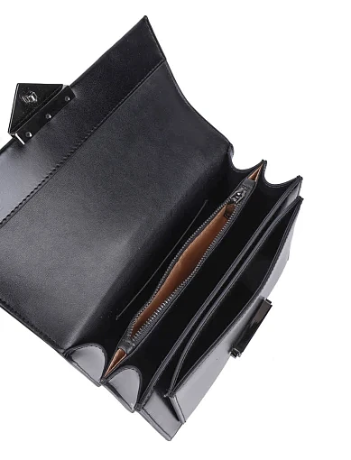 Женская сумка кросс-боди MIRATON кожаная черная - фото 6 - Miraton