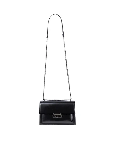 Женская сумка кросс-боди MIRATON кожаная черная - фото 7 - Miraton