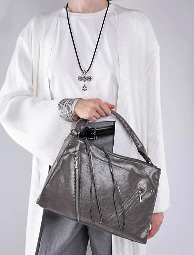 Жіноча сумка тоут MIRATON шкіряна сіра - фото 2 - Miraton