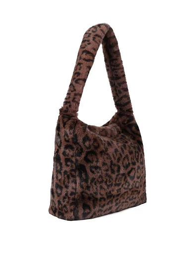 Женская сумка через плечо MIRATON из меха леопардовая - фото 2 - Miraton