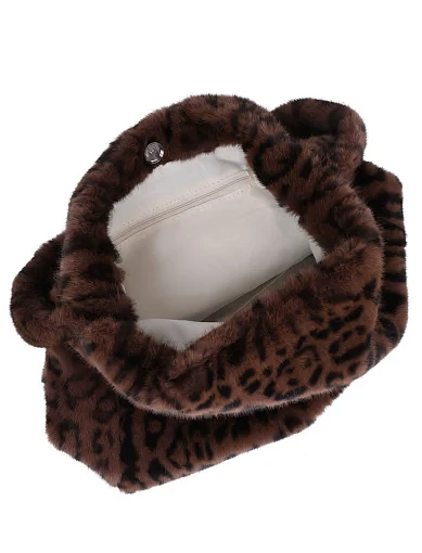 Женская сумка через плечо MIRATON из меха леопардовая - фото 5 - Miraton