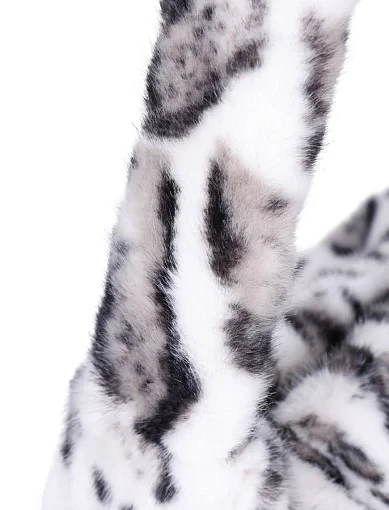 Женская сумка через плечо MIRATON из меха бело-черная - фото 4 - Miraton