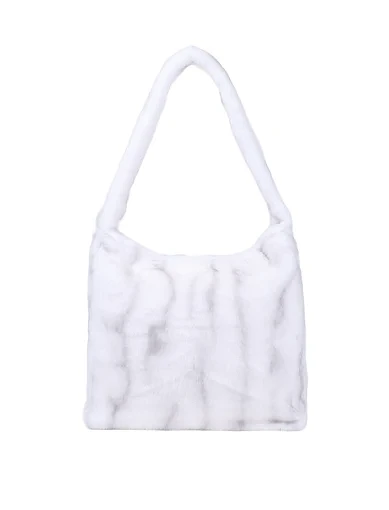 Женская сумка через плечо MIRATON из меха белая - фото 3 - Miraton