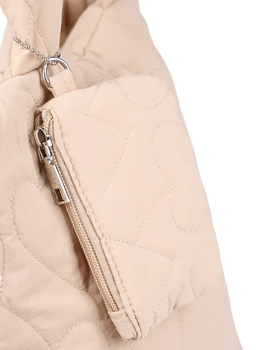 Жіноча сумка шоппер MIRATON тканинна молочного кольору(2588-2) - фото 4 - Miraton