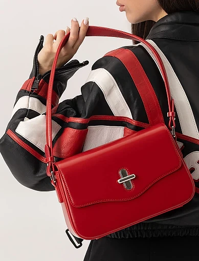 Жіноча сумка через плече MIRATON шкіряна червона - фото 2 - Miraton