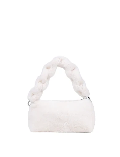 Жіноча сумка через плече MIRATON з хутра біла - фото 3 - Miraton