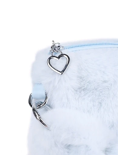 Женская сумка через плечо MIRATON из меха голубая - фото 4 - Miraton